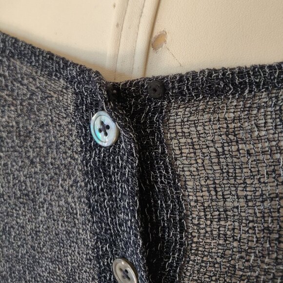 Mesh Button Back Boatneck Long Sleeve Blouse - Picture 4 of 7